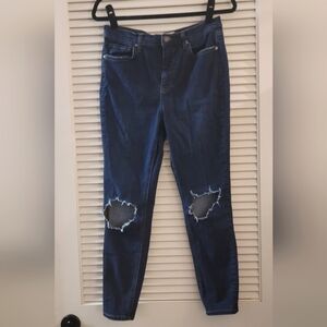 Free People - Dark Blue Distressed Jeans With Pockets